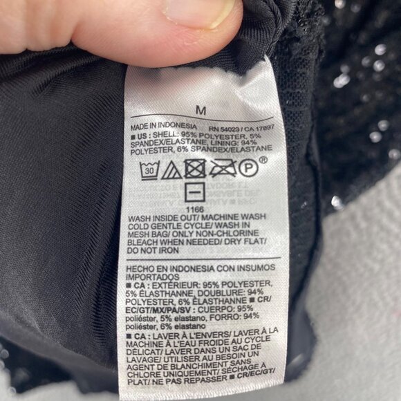 Old Navy Dress Womens Medium Black Jack Sequin Mini Short Bell Sleeve Cutout NWT - Picture 7 of 11